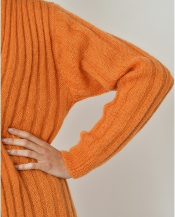 Cardigan en angora mélangé orange Forte Forte 