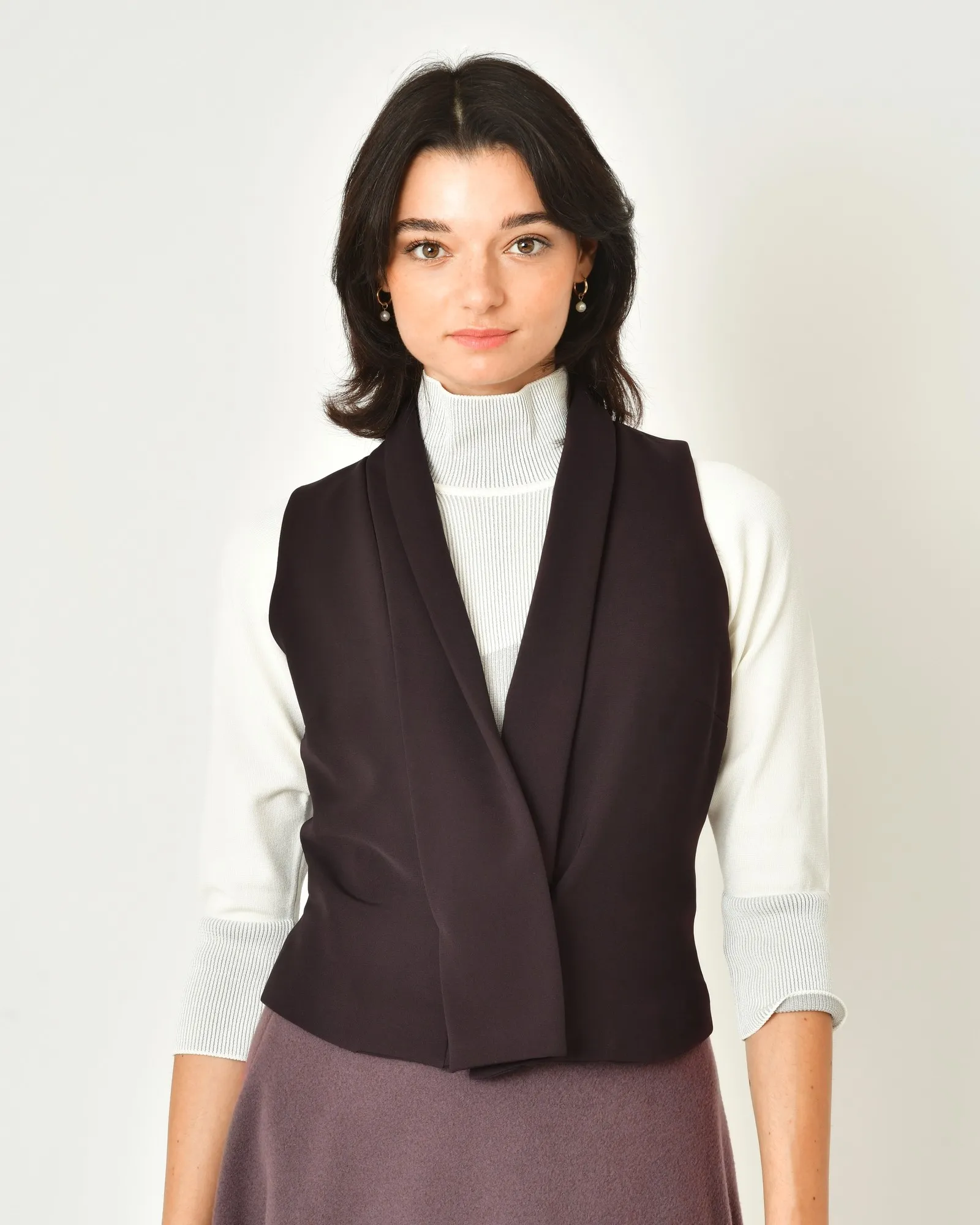 Gilet col V violet Malloni 