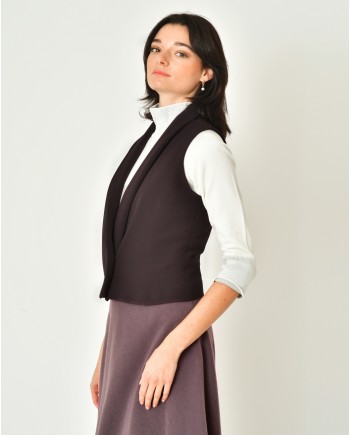 Gilet col V violet Malloni 