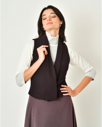 Gilet col V violet Malloni 