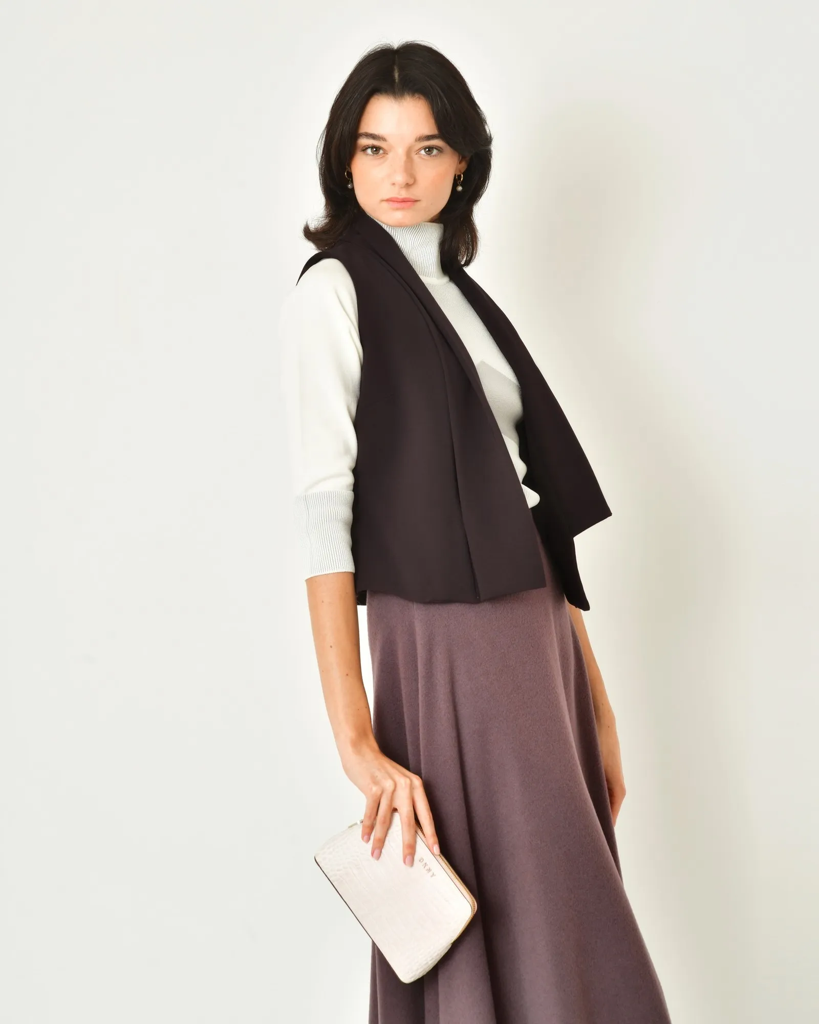 Gilet col V violet Malloni 