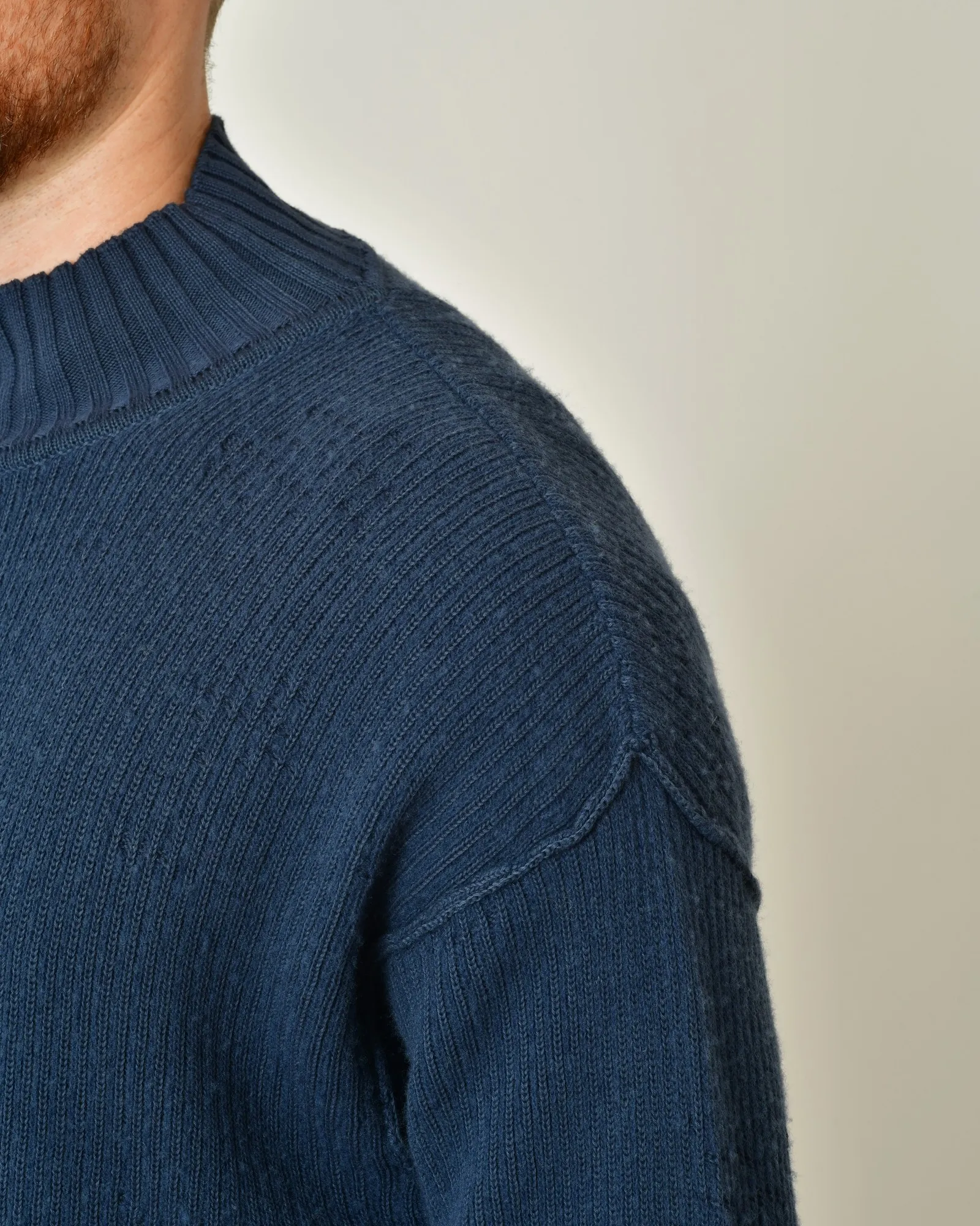 Pull en laine et coton à rayures et effet usé Ixos 