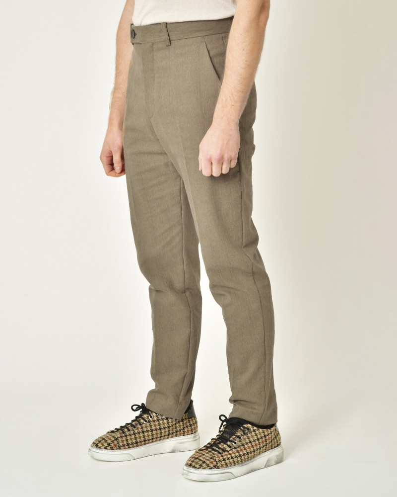 Pantalon en coton mélangé beige texturé Ixos 