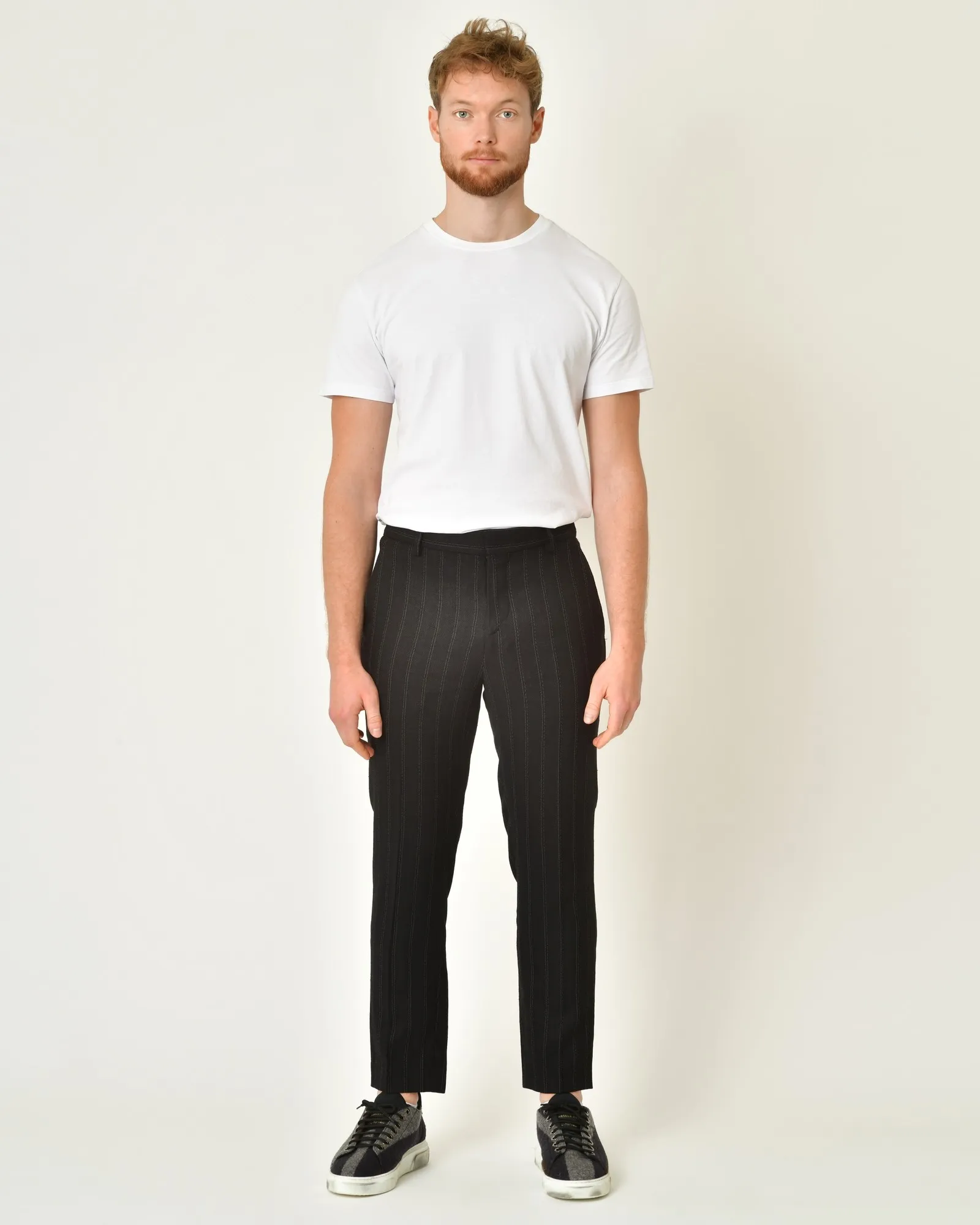 Pantalon en lin et laine vierge mélangé Malloni 