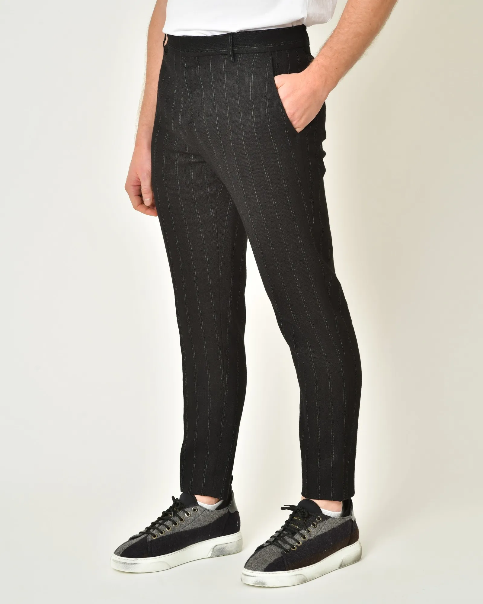 Pantalon en lin et laine vierge mélangé Malloni 