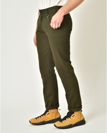 Pantalon en coton vert à rivets Lords & Fools 