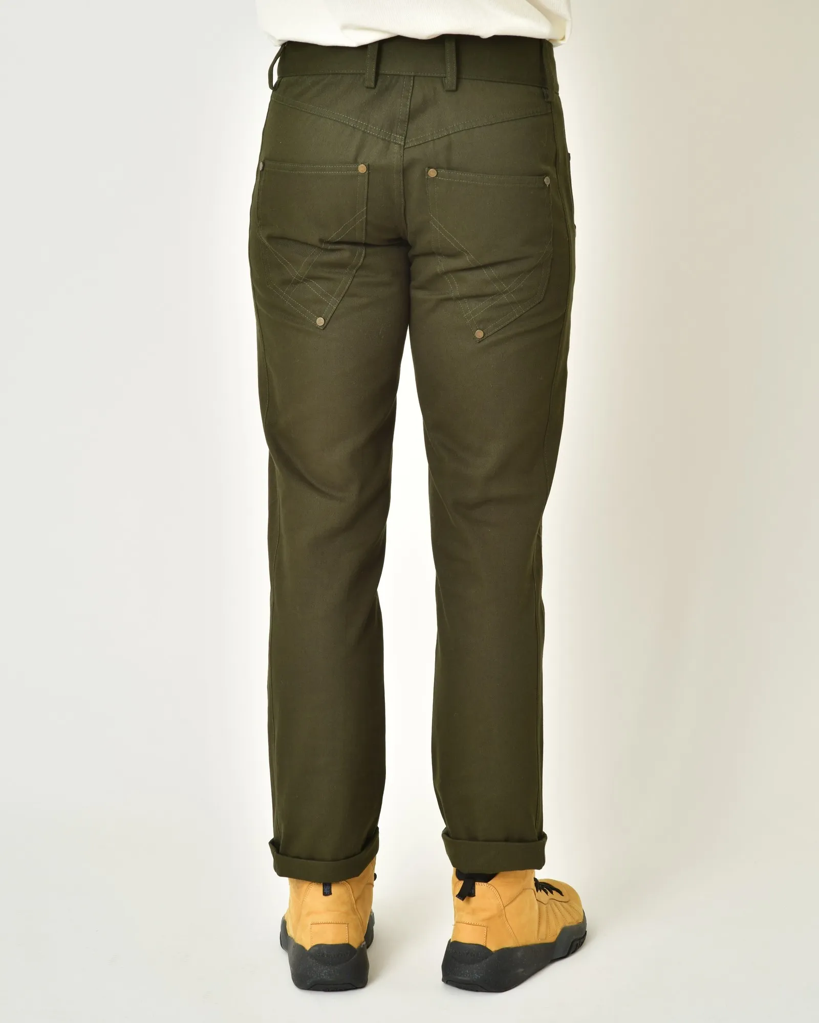 Pantalon en coton vert à rivets Lords & Fools 