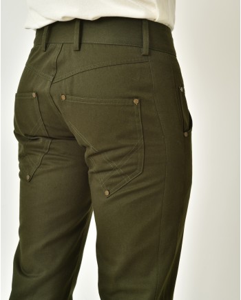 Pantalon en coton vert à rivets Lords & Fools 