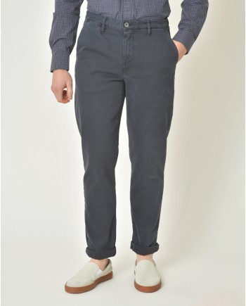 Pantalon en coton mélangé bleu Ixos 