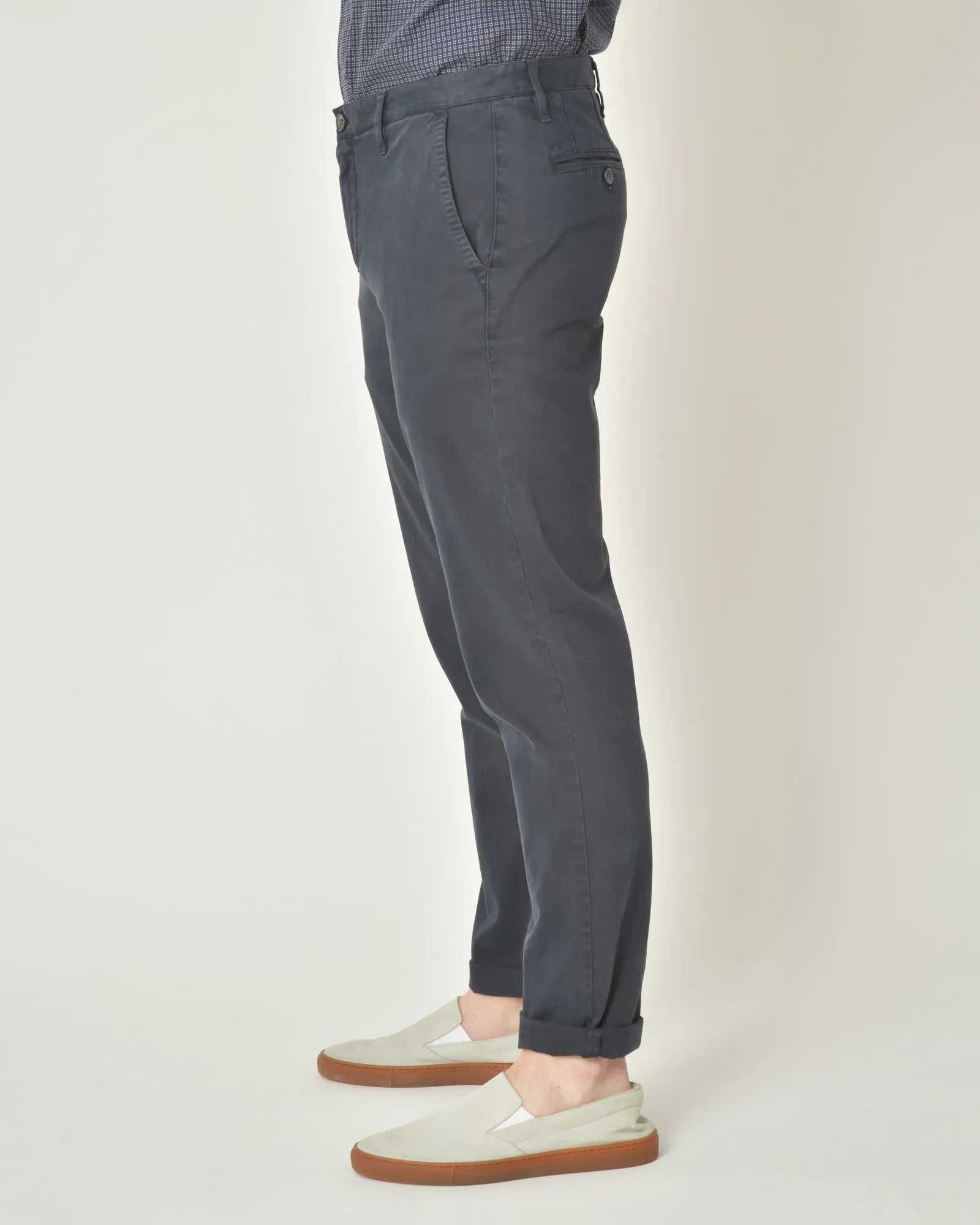 Pantalon en coton mélangé bleu Ixos 