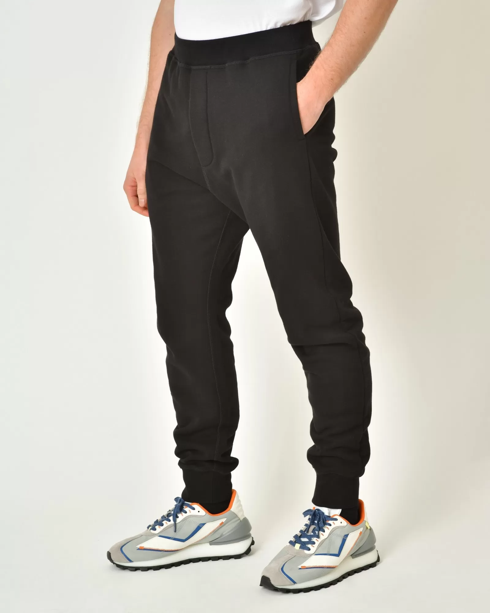 Pantalon jogging en coton noir Dsquared2 