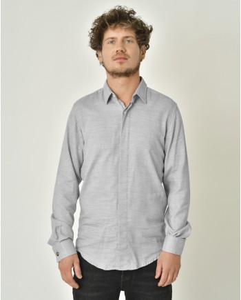 Chemise en coton mélangé gris Lords & Fools 