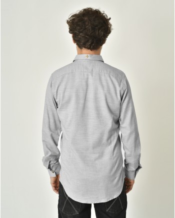 Chemise en coton mélangé gris Lords & Fools 