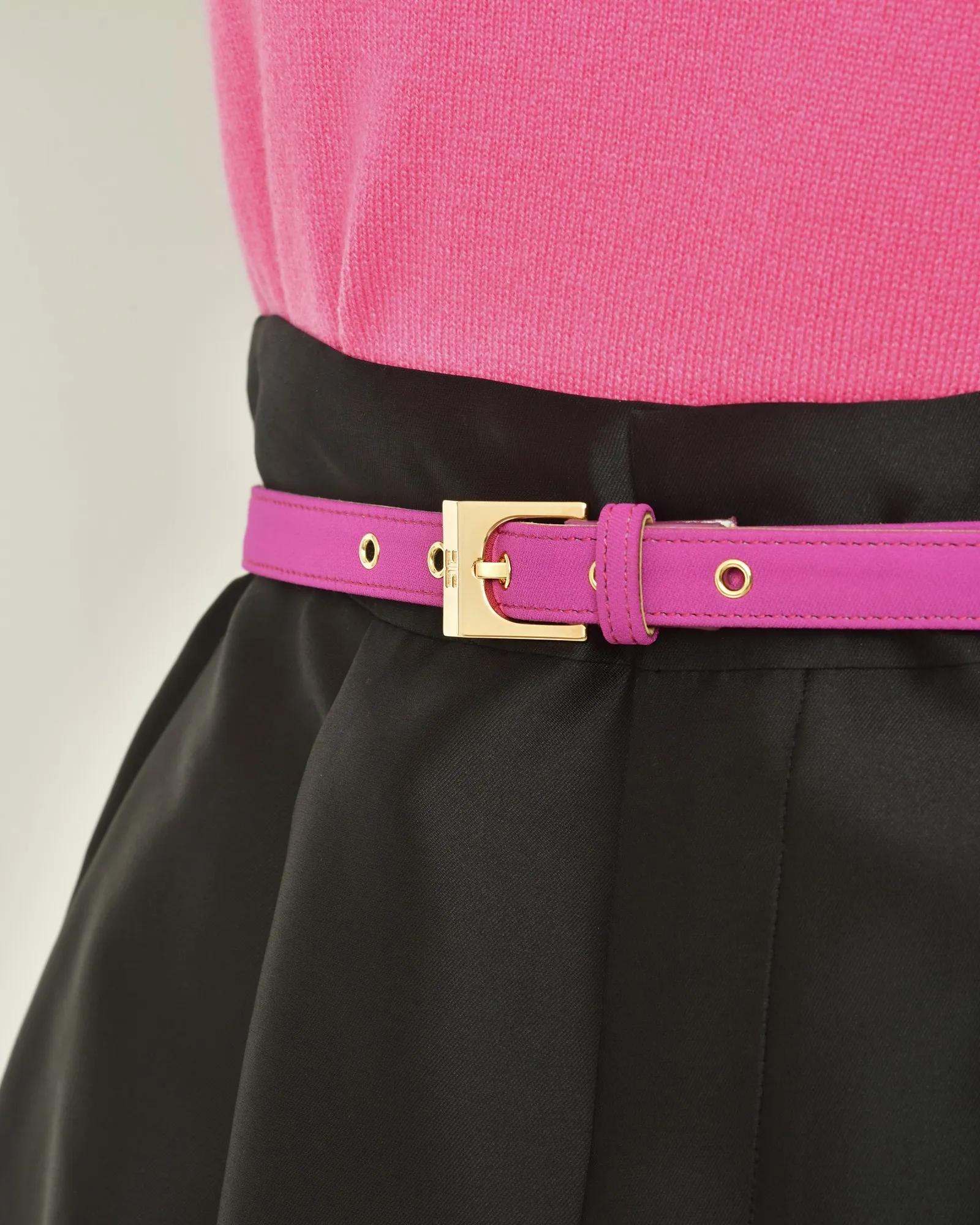 Ceinture en tissu fuchsia doublé de cuir Elisabetta Franchi 