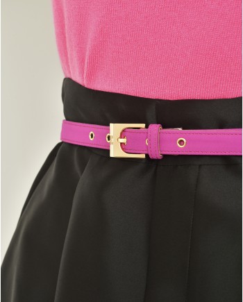 Ceinture en tissu fuchsia doublé de cuir Elisabetta Franchi 