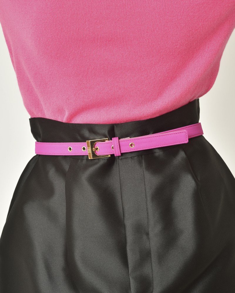 Ceinture en tissu fuchsia doublé de cuir Elisabetta Franchi 