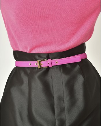 Ceinture en tissu fuchsia doublé de cuir Elisabetta Franchi 