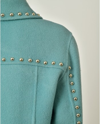 Blouson en laine turquoise à clous P.a.r.o.s.h 