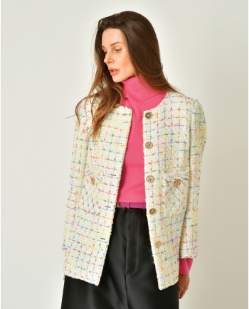 Veste en tweed multicolore Edward Achour 