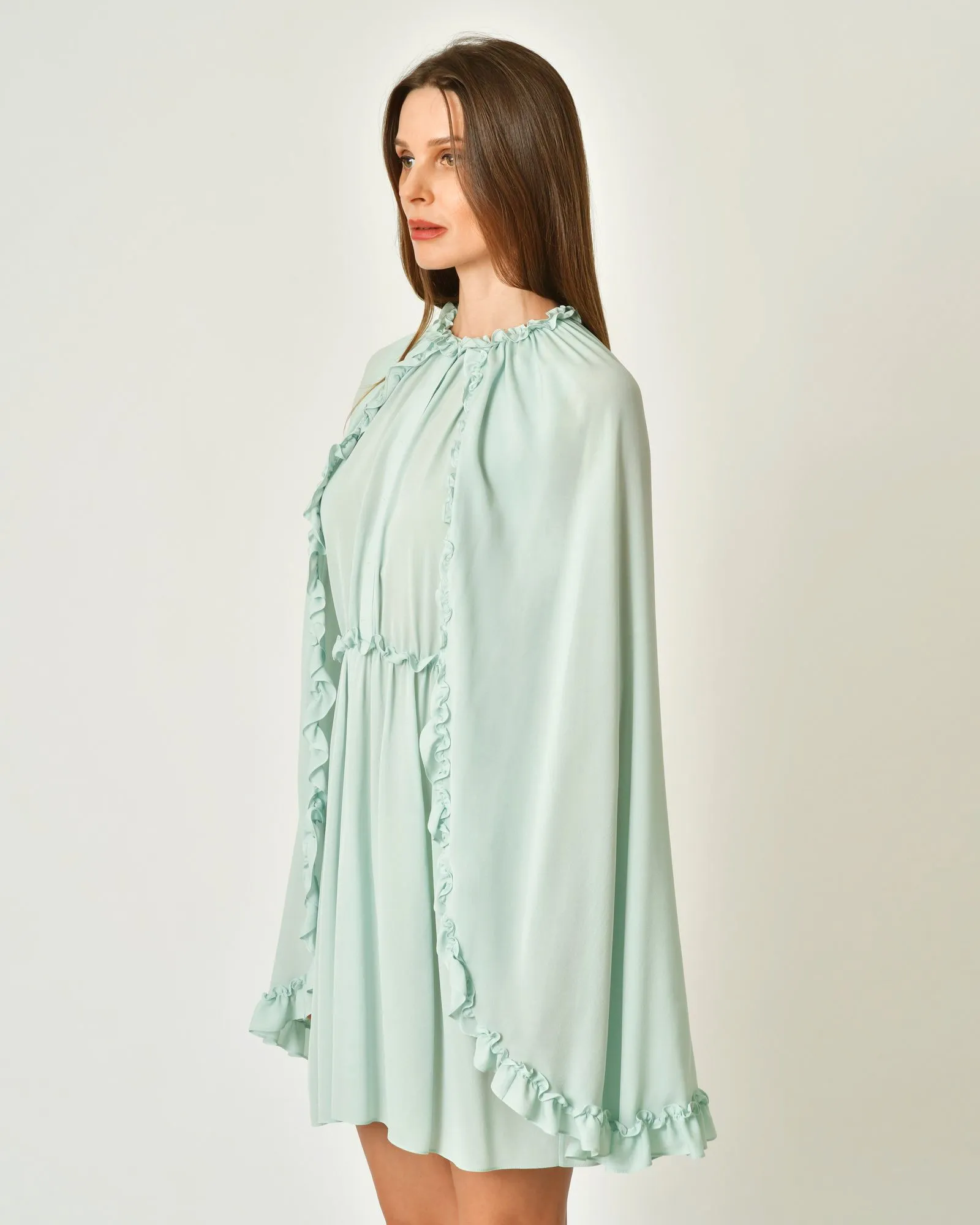 Robe en soie avec cape Dice Kayek 