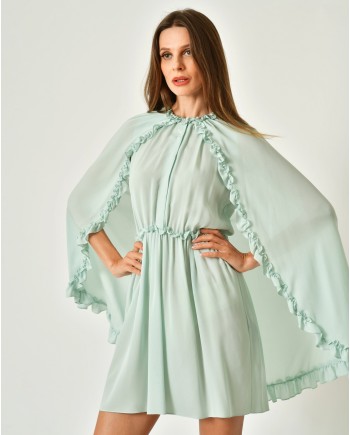 Robe en soie avec cape Dice Kayek 