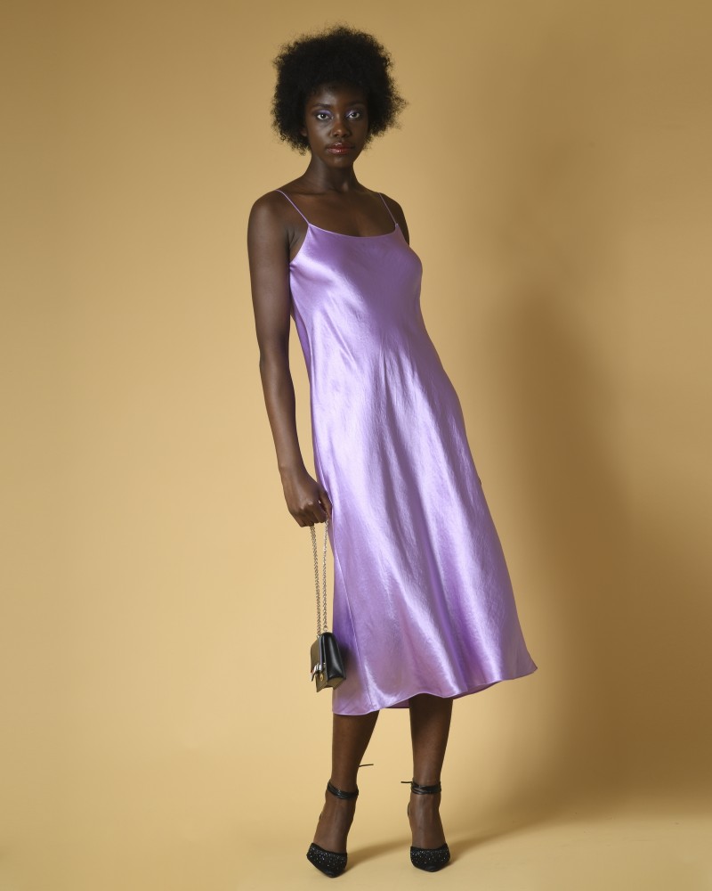 Robe violette en satin Vince 