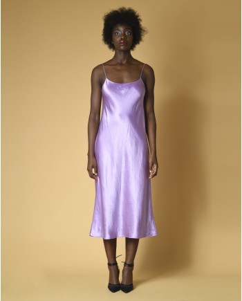 Robe violette en satin Vince 