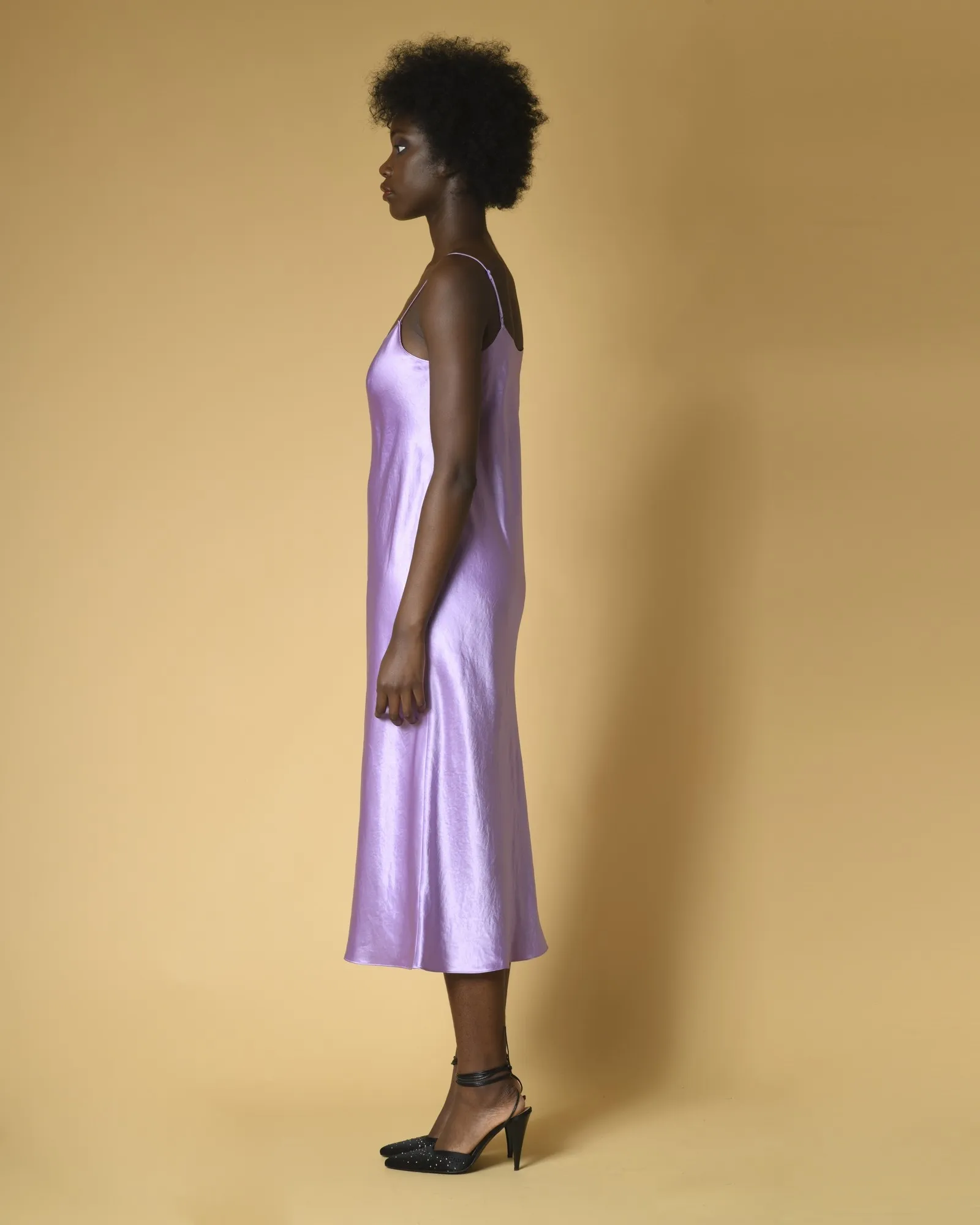 Robe violette en satin Vince 