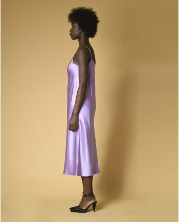 Robe violette en satin Vince 