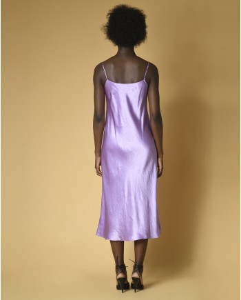 Robe violette en satin Vince 