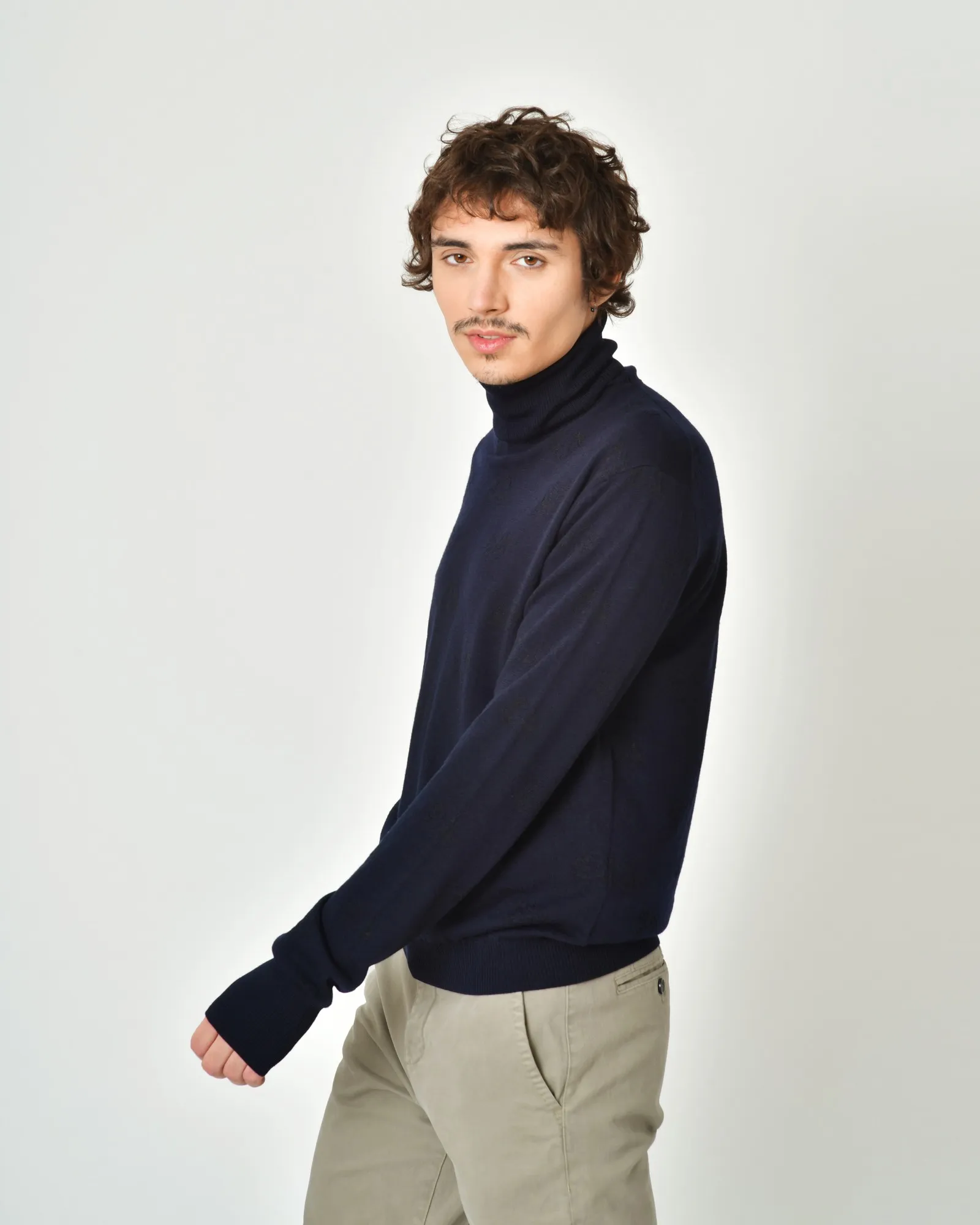 Pull à imprimé jacquard sur maille Gabriele Pasini 