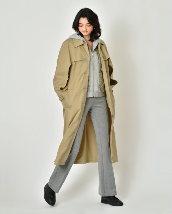 Trench-coat en gabardine de coton Paule Ka 