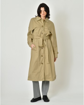 Trench-coat en gabardine de coton Paule Ka 