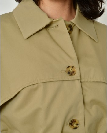 Trench-coat en gabardine de coton Paule Ka 