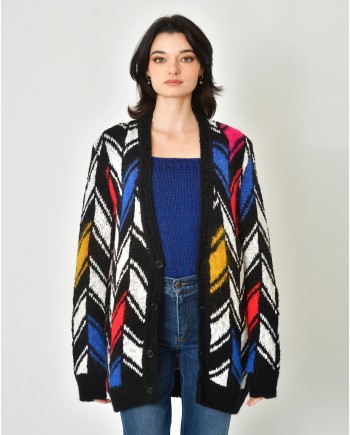 Cardigan à motif zigzag Saint Laurent 