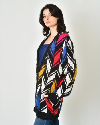 Cardigan à motif zigzag Saint Laurent 