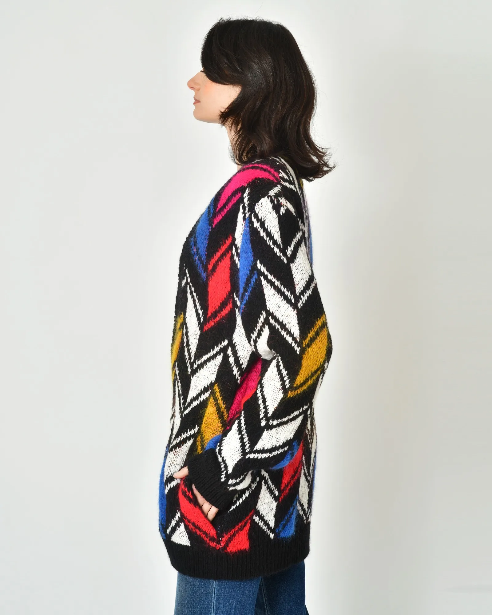 Cardigan à motif zigzag Saint Laurent 