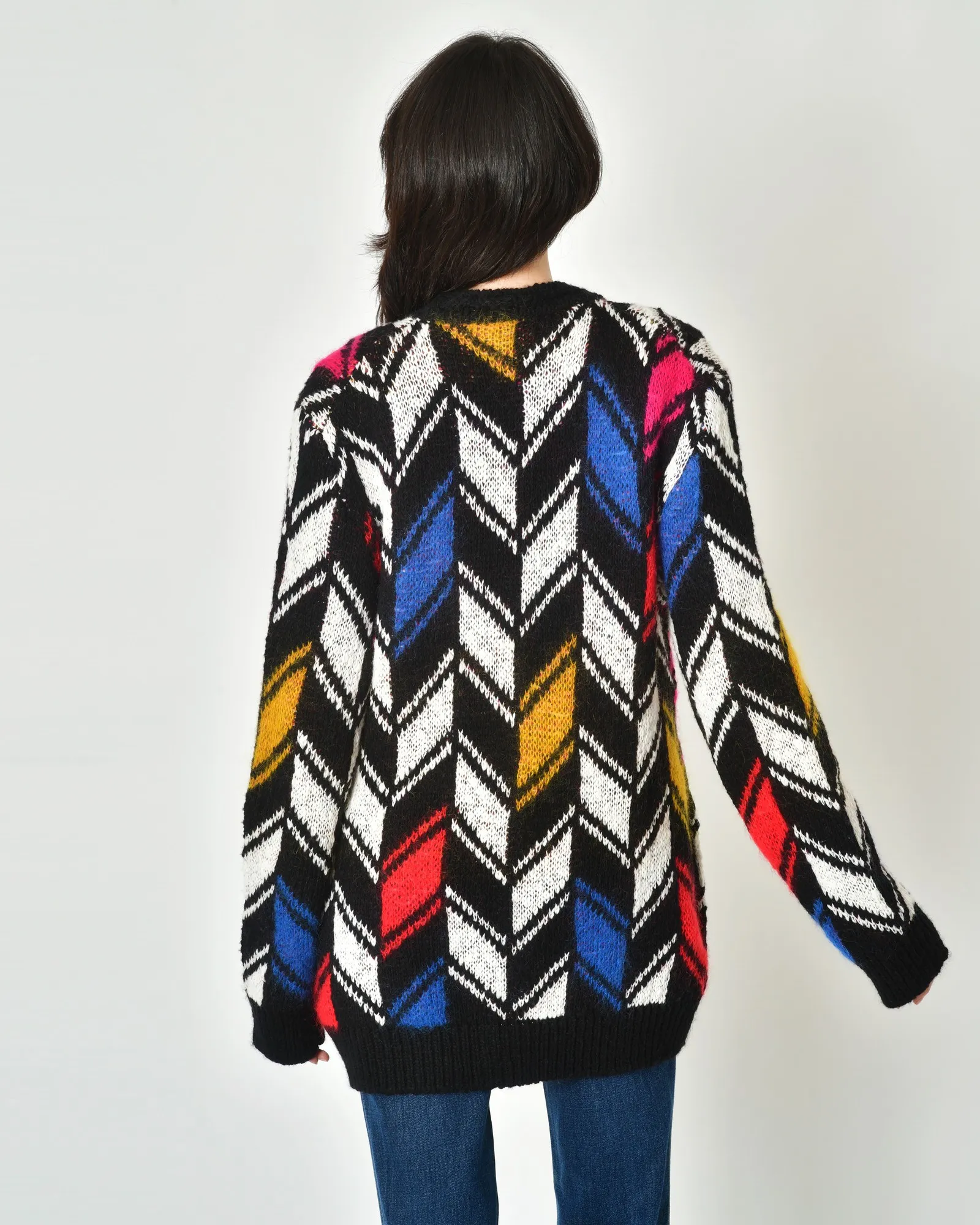 Cardigan à motif zigzag Saint Laurent 