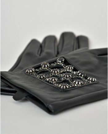 Gants en cuir synthétiques à empiècements Jijil 