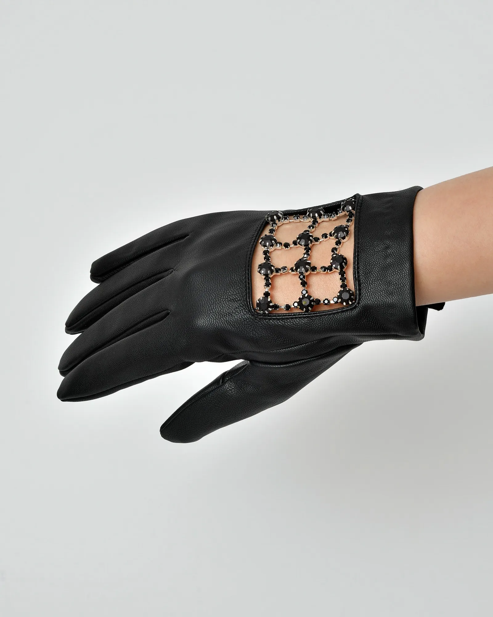 Gants en cuir synthétiques à empiècements Jijil 