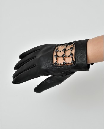 Gants en cuir synthétiques à empiècements Jijil 