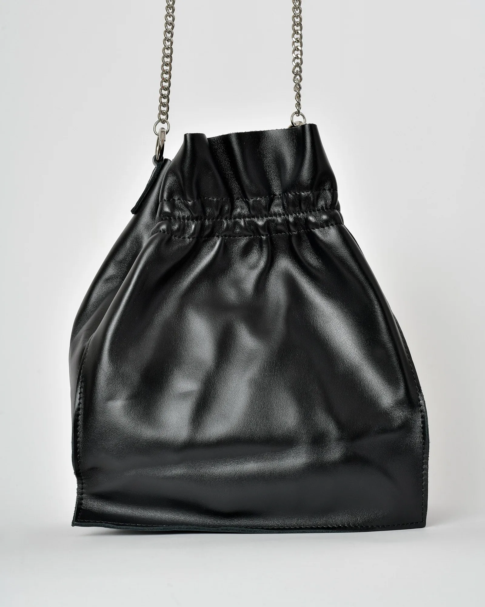 Sac sceau en cuir noir Falorni 