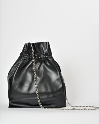 Sac sceau en cuir noir Falorni 