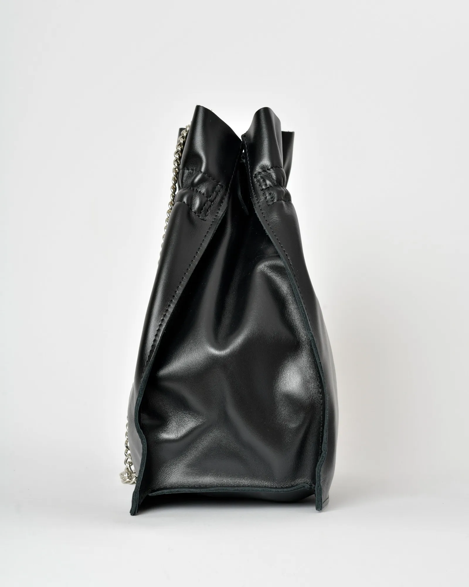 Sac sceau en cuir noir Falorni 