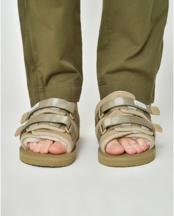 Sandales claquettes en daim taupe Suicoke 