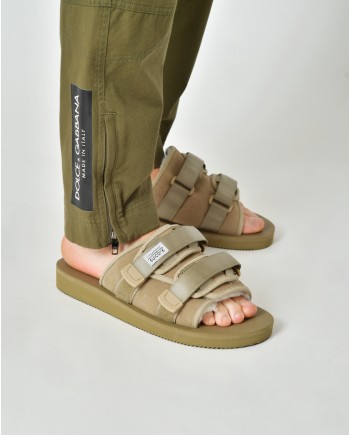 Sandales claquettes en daim taupe Suicoke 