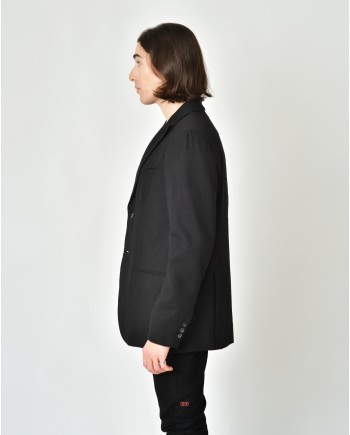 Blazer en lin et en laine noire Malloni 