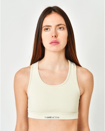 Brassière de sport en tissu beige stretch 7 Days Active 