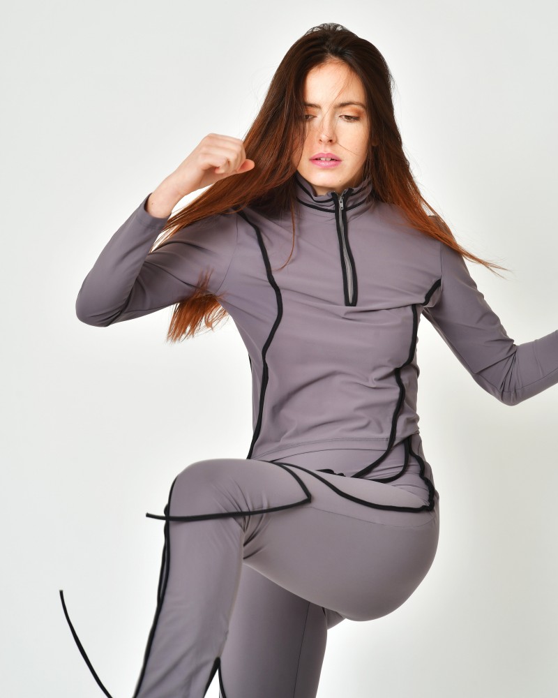 Top en tissu stretch violet Ottolinger 