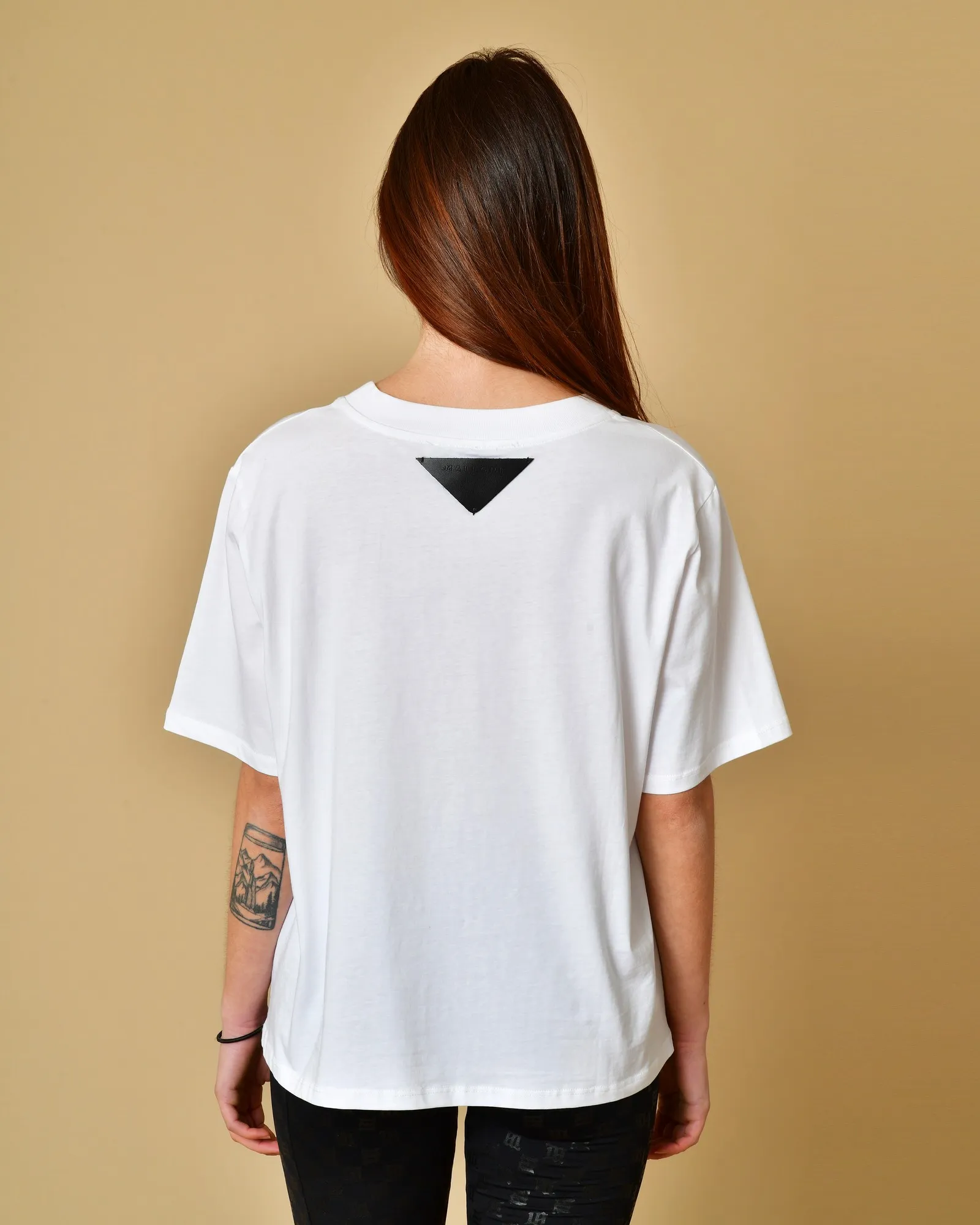 T-shirt en coton blanc à logo Malloni 